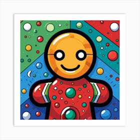 Gingerbread Man - Abstract Christmas Art Print