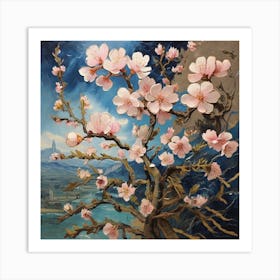 Almond Blossom On Canvas Art Print