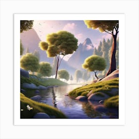 River In The Forest 2 Art Print