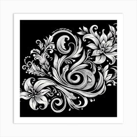 Ornate Floral Design 2 Art Print