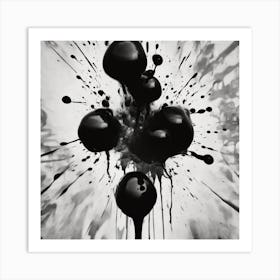 Black Splatters Art Print