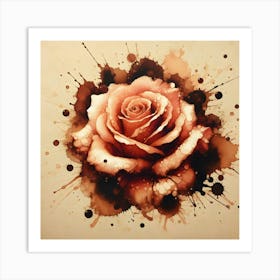 Rose Watercolor Painting Art Print