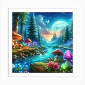 Mushroom Forest Art Print