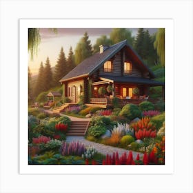 Cottage In The Woods Art Print