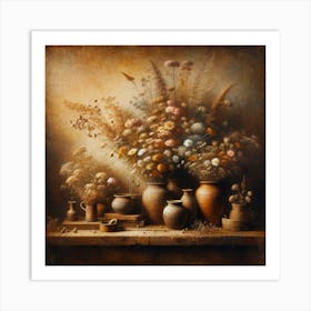 Flowers And Vases Art Print