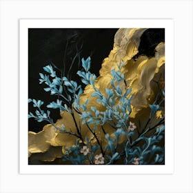 Blue And Gold Painting Art Print