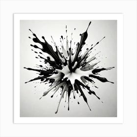 Abstract Black And White Color Splash Isolated On White Background Png File 3364006130 Art Print