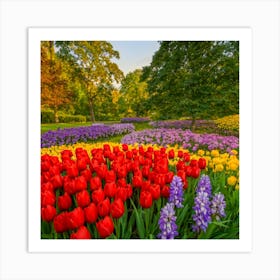 Tulips In The Garden Art Print