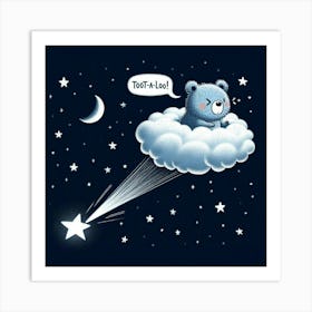 Teddy Bear On A Cloud Art Print