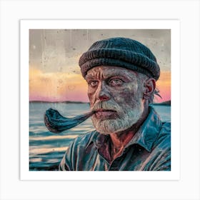 Old Man With Pipe Art Print