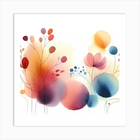 Abstract Flowers 1 Art Print