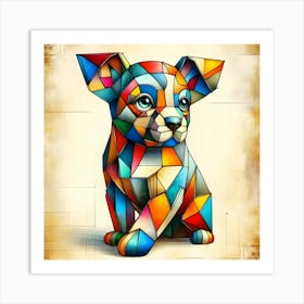 Geometric Dog 1 Art Print