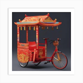 CHINESE ANTIQUE RICKSHAW Art Print