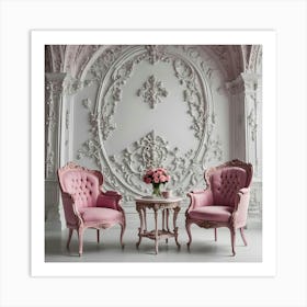 Rococò Pink Chairs In A Room Art Print