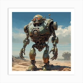 Robot In The Desert 1 Art Print