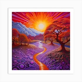 Flowing Earthworks Sunscape Art Print