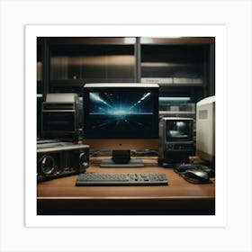 Computer Desk Art Print