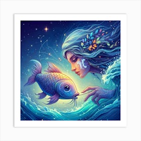 Picses, the dream fish, offering emotional support to the team, sense the current of the unity in the air Art Print