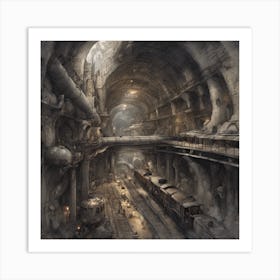 Futuristic Train Station Art Print