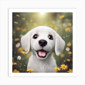 Puppy In The Field Art Print