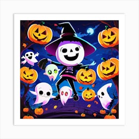 Halloween Ghosts Art Print