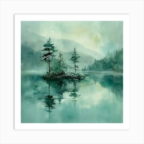 Lake With Trees Art Print