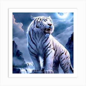 White Tiger Art Print