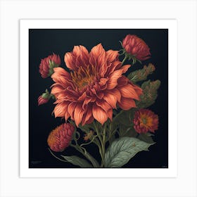 Dahlias Art Print