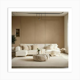 Minimalist Room With Boucle Furniture All White An (16) Art Print