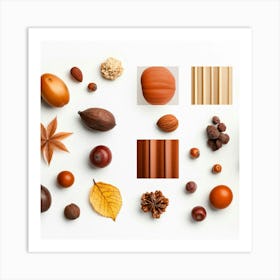 Autumn Nut Color Palette Art Print