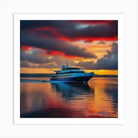 Sunset On A Cruise Ship 18 Art Print