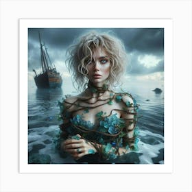 Shipwrecked Mermaid Art Print