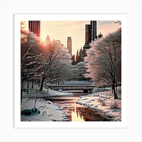 Central Park In Winter Art Print