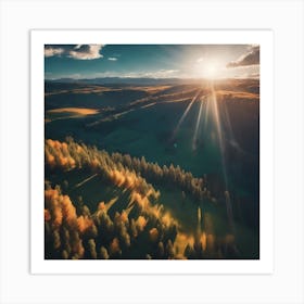 Sunset In The Mountains Art Print