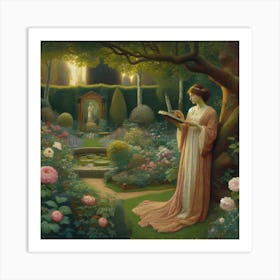 Lady In The Garden 9 Art Print