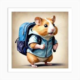 Hamster With Backpack 6 Art Print