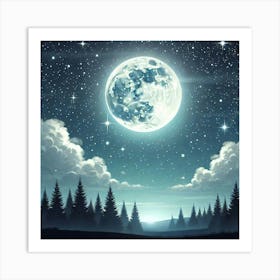 Full Moon In The Sky 40 Art Print