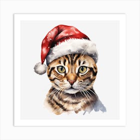 Santa Cat 42 Art Print