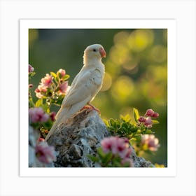 Cockatiel Perched On Rock Art Print