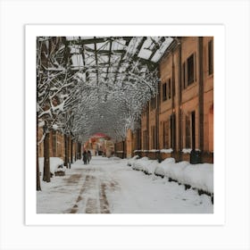 Alleyway In Winter Art Print