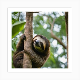 Sloth In The Tree 1 Art Print