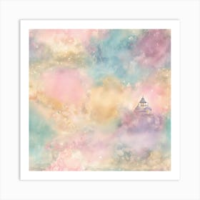 Fairytale Castle In The Clouds Art Print