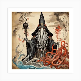 Octopus Wizard Art Print