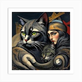 King And Queen Of Cats Art Print