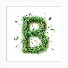 Grass Letter B Art Print