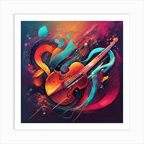 Abstract Violin Painting Art Print