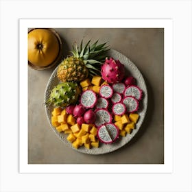 Tropical Fruit Plate Art Print