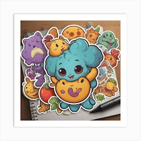 Monster Sticker Set Art Print