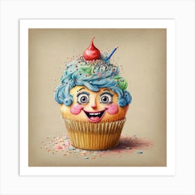 Clown Cupcake 1 Art Print