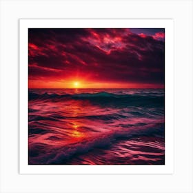 Sunset Over The Ocean 35 Art Print